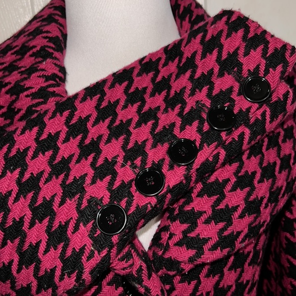 Vintage Y2K Pink Houndstooth Coat - Picture 5 of 6